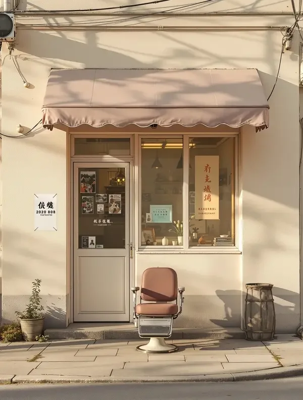 短剧《老街理发店》封面 - 年代情怀题材，主演老师傅 / 阿强